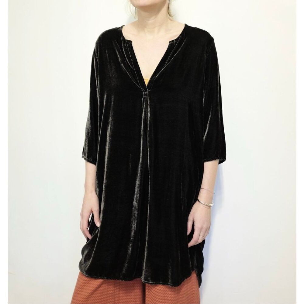 CP Shades Halle Velvet Tunic Dress Iron Size S